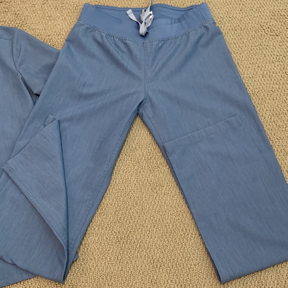Figs heather denim set XXS top, XS bottom